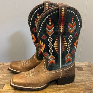 Ariat Woman’s Brown and Black Embroidered Western Boots